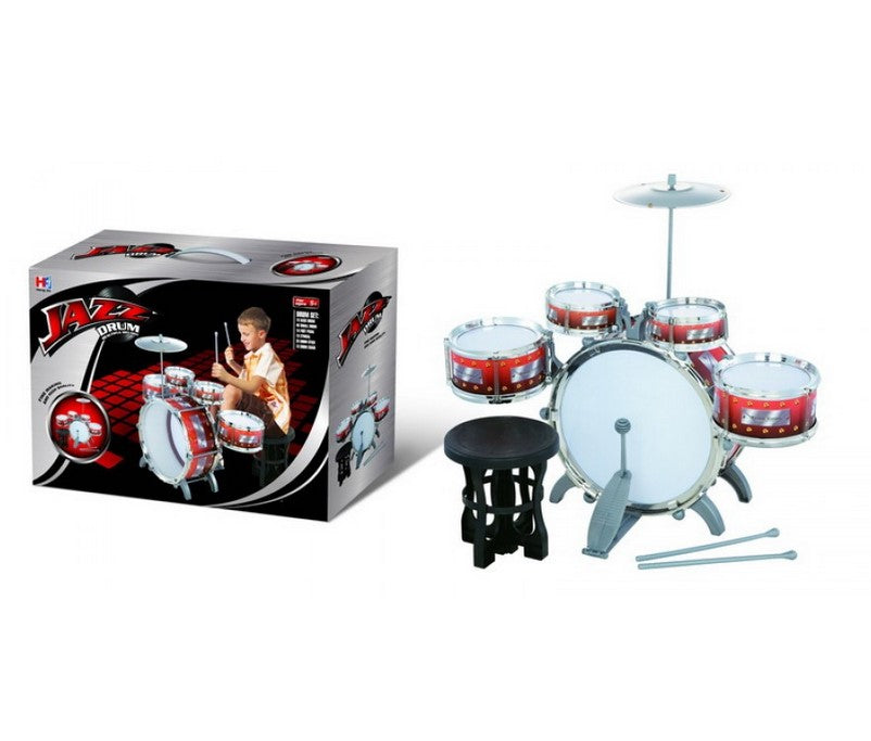 Set tobe muzicale cu scaunel idealSTORE Jazz Musical Band, Include 5 accesorii, Dezvolta creativitatea, Coordoneaza miscarile si sporeste atentia distributiva