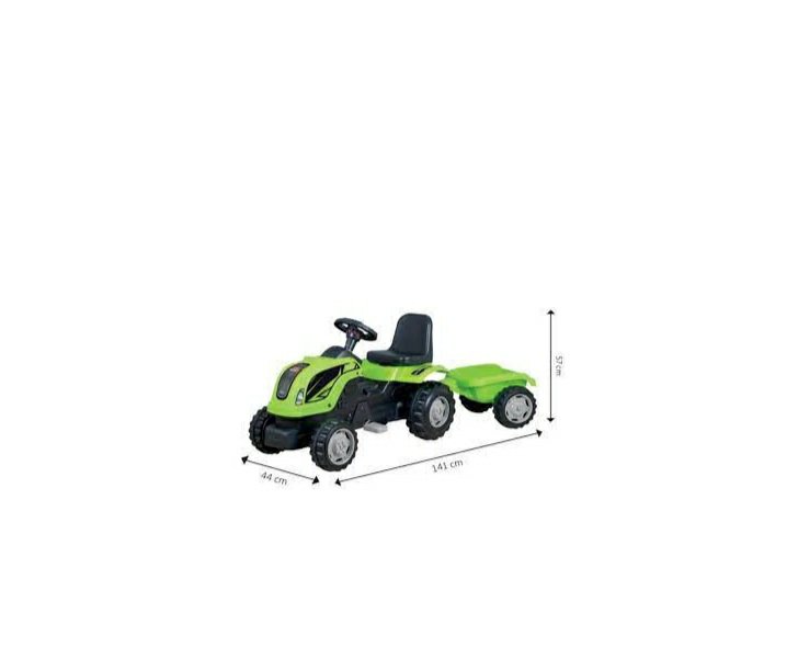 Tractoraș copii cu pedale si remorcă, Verde