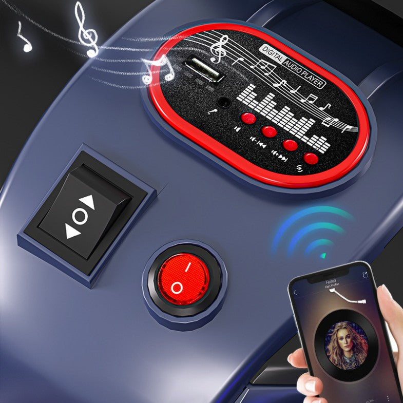 Tricicleta Electrica pentru Copii, cu 2 Acumulatoare 380*2, tip 6V7, Telecomanda, Bluetooth, Sistem Anti-Rasturnare, Sistem de Lumini si Sunet, 6+ Ani, 95 x 58 x 45 cm, Negru Verde