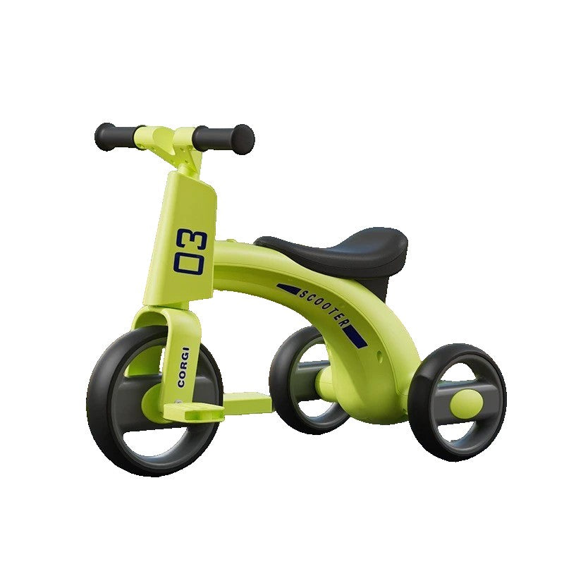 Tricicleta pentru Copii, Exercitiu de Echilibru, pentru 1-6 Ani, Functie de Lumini si Sunete, cu Pedale, din Plastic, Roti Gonflabile, Greutate Portanta 60 kg, 57 x 36 x 47 cm