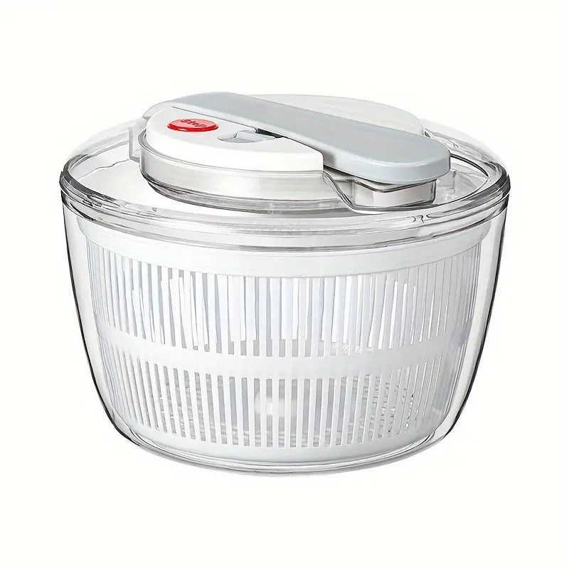 Uscator Manual pentru Salata si Verdeturi, Plastic, 16x15x21 cm, Capacitate 3L, Alb