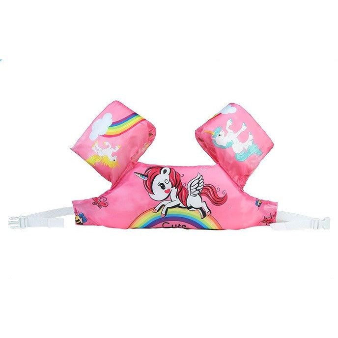 Vesta de salvare pentru copii cu aripioare de inot, Roz, Model unicorn