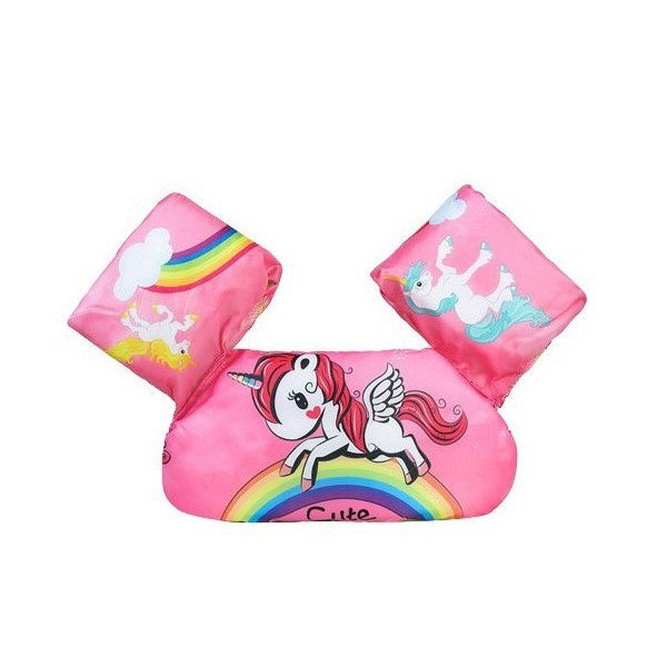Vesta de salvare pentru copii cu aripioare de inot, Roz, Model unicorn
