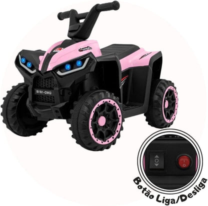 Atv electric pentru copii, varsta 2-4 ani, 6v4ah, cu doua motoare , faruri led, rosu