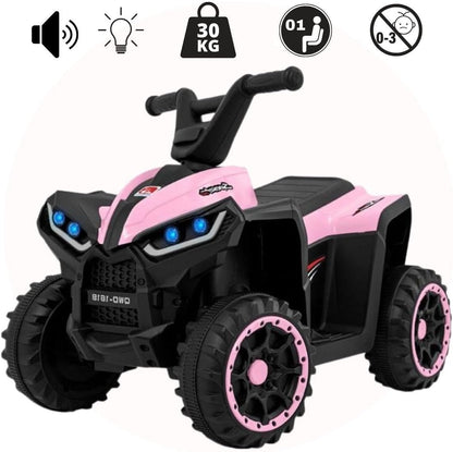 Atv electric pentru copii, varsta 2-4 ani, 6v4ah, cu doua motoare , faruri led, rosu