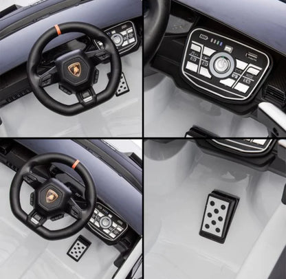 Masinuta Electrica 12V Lamborghini STO -Alba cu Telecomanda , recomandat pentru copii 3-8 ani