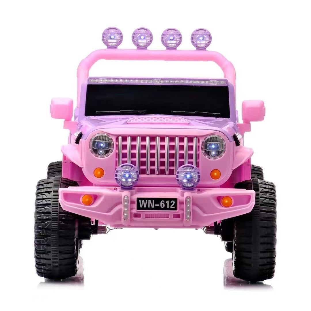 Mașinuță Electrică pentru Copii 12V, 2 Locuri, Cu Telecomandă, Lumini LED și Sistem Audio, Roz