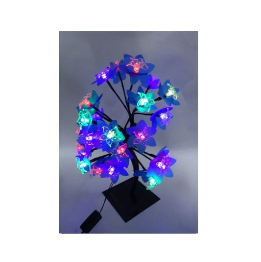 Pomisor Decorativ Iluminat LED, cu Flori, 35 cm Inaltime, 20 Leduri