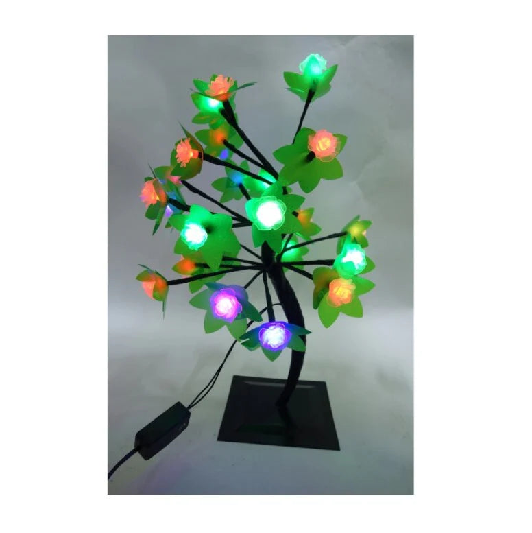 Pomisor Decorativ Iluminat LED, cu Flori, 35 cm Inaltime, 20 Leduri