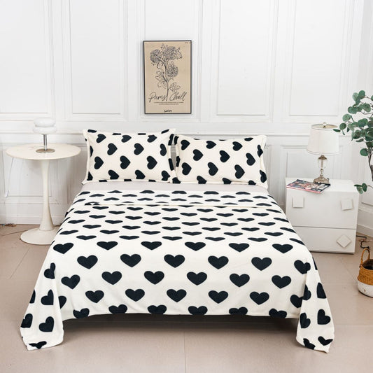 Set Patura cocolino, 200x230 cm, Cu 2 Fete De Perna, Model Inimioare