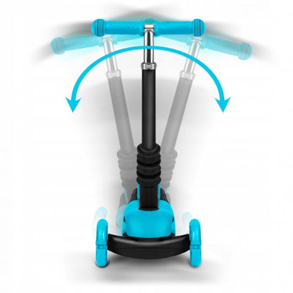 Trotineta 3 in 1 pentru copii Ricokids Buggy Roz cu scaunel reglabil,inaltime ghidon reglabila,roti cu lumini LED,platforma antiderapanta,cadru din aluminiu,manere ergonomice si cosulet pentru accesorii