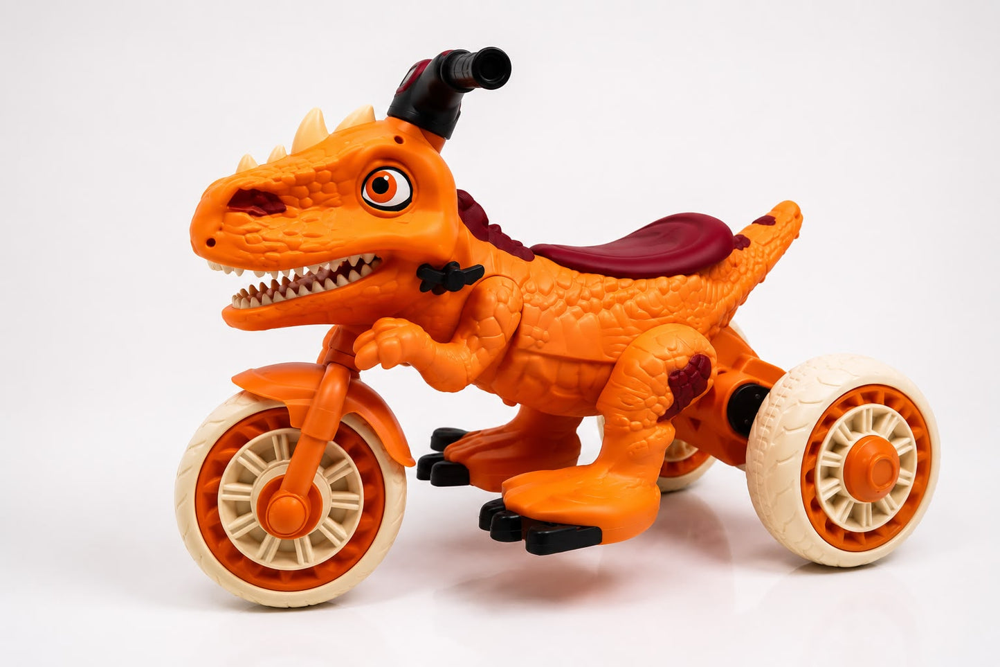 Motocicletă Electrică pentru Copii Dinozaur, 3 Roți, Acumulator 12V, Design T-Rex, 2+ Ani