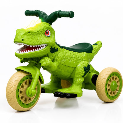 Motocicletă Electrică pentru Copii Dinozaur, 3 Roți, Acumulator 12V, Design T-Rex, 2+ Ani