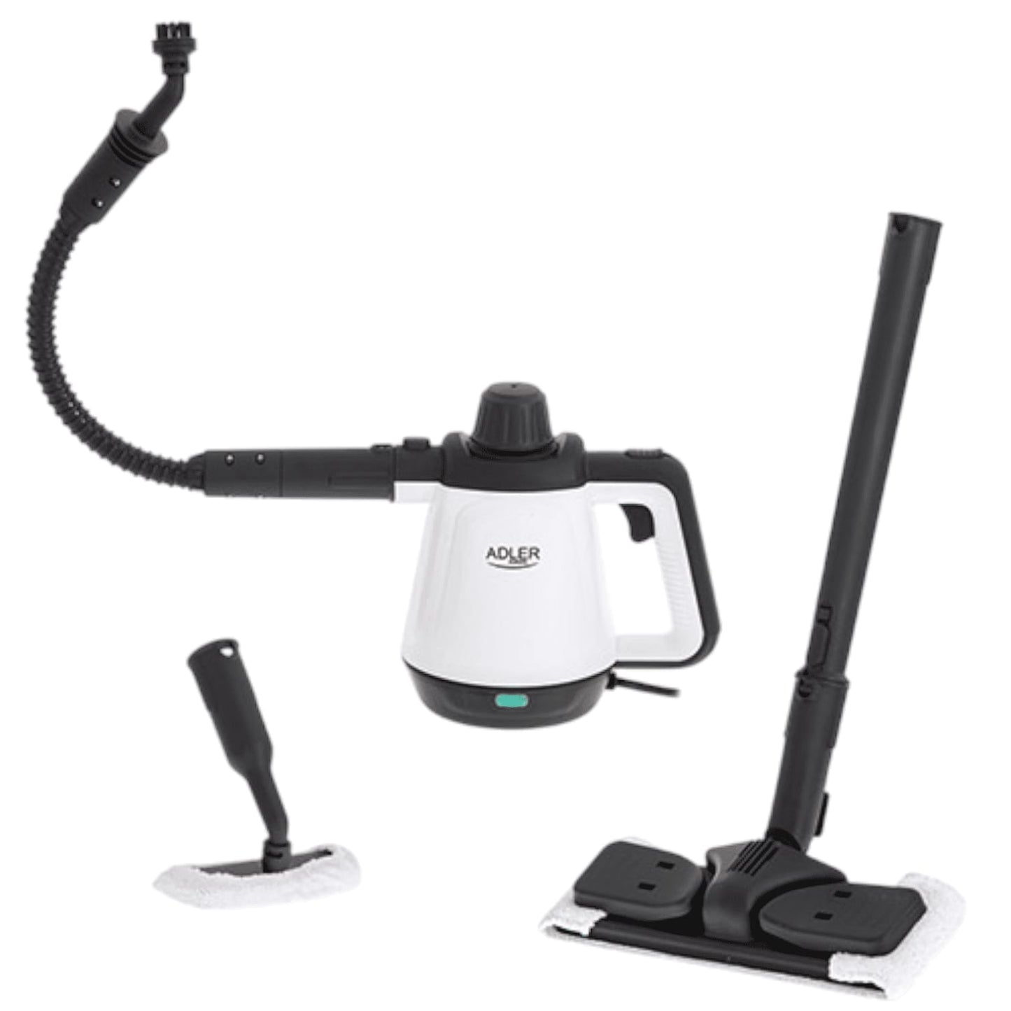 Aparat de Curatat Geamuri, Podele, Textile si Orice Suprafata cu abur, 2000 W Alb cu 13 Accesorii