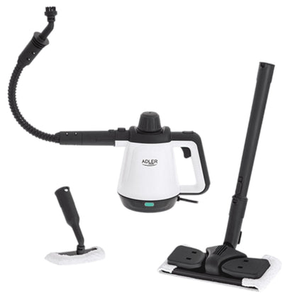Aparat de Curatat Geamuri, Podele, Textile si Orice Suprafata cu abur, 2000 W Alb cu 13 Accesorii