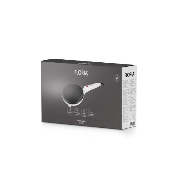 Aparat pentru facut clatite Floria, putere 700w, diametru 20cm, alb