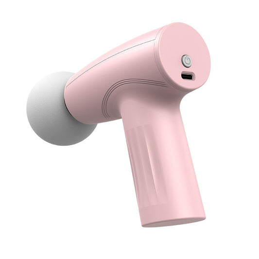 Mini Aparat de Masaj, Tip Pistol, Incarcare USB Tip C, Portabil, Pentru Relaxare Musculara, Autonomie 120 Min, 3 Trepte de Viteza, Roz