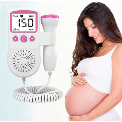 Monitor Fetal Doppler, Monitorizare Sarcina, Ritm Cardiac, Ecran LCD 4.5 cm, 2 x Baterii AA (neincluse), Portabil, din ABS, 12.8 x 9.6 x 3 cm, Utilizare de la 9 Saptamani