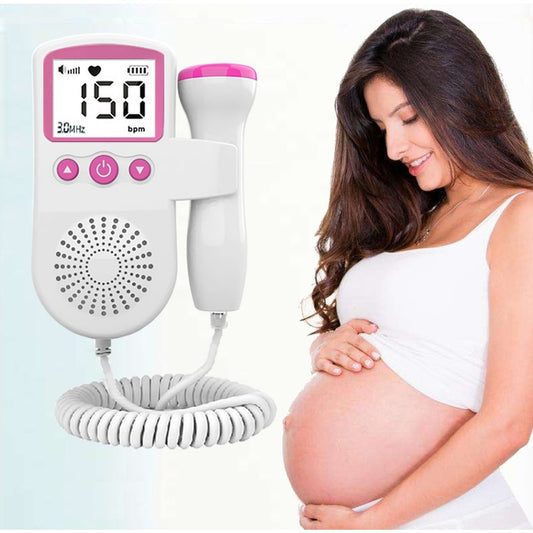 Monitor Fetal Doppler, Monitorizare Sarcina, Ritm Cardiac, Ecran LCD 4.5 cm, 2 x Baterii AA (neincluse), Portabil, din ABS, 12.8 x 9.6 x 3 cm, Utilizare de la 9 Saptamani