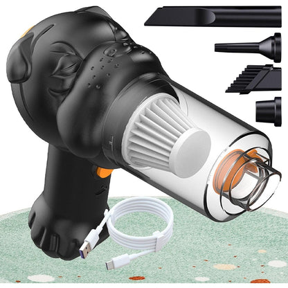 Aspirator Auto 4 in 1 Portabil fara Fir, 120W, Autonomie 1-3 h, 2 Viteze, Aspirare Umeda/Uscata, Functia de Sulfare/Umflare, Negru