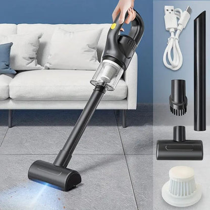 Aspirator Portabil fara Fir,  Incarcare USB, Pentru Casa si Masina, Autonomie 45 min, Negru