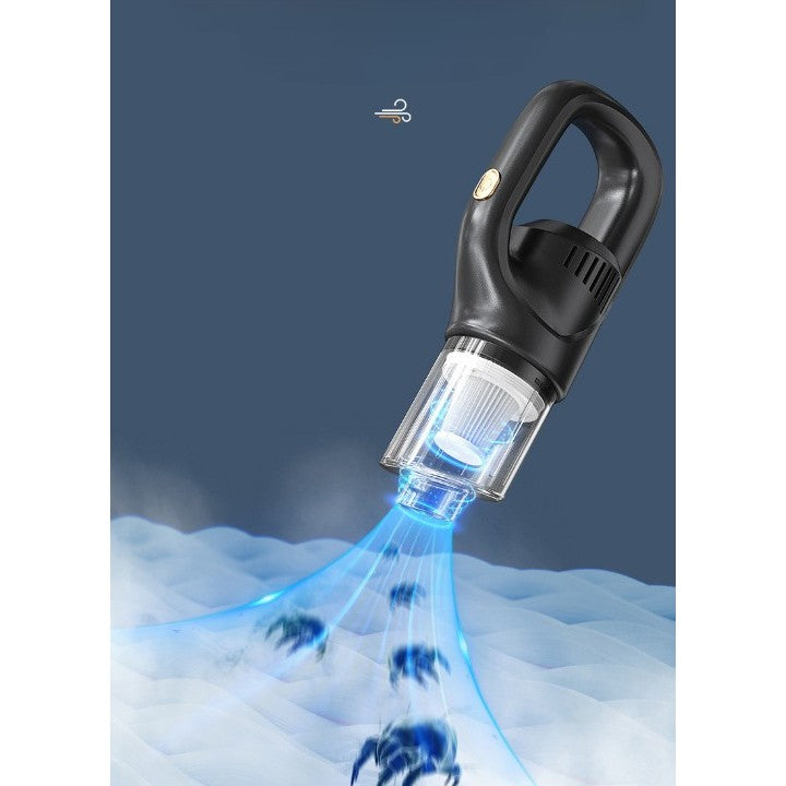 Aspirator Portabil fara Fir,  Incarcare USB, Pentru Casa si Masina, Autonomie 45 min, Negru