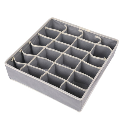 Cutie De Depozitare, Pentru Lenjerie, Sosete Si Sutiene, Material Textil, 24 Compartimente, 32 x 32 x 10 cm, Culoare Gri