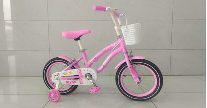 Bicicleta Fete Cu Pedale , Roti Ajutatoare si Cosulet , 16 Inch, Varsta 5-8 Ani, Roz