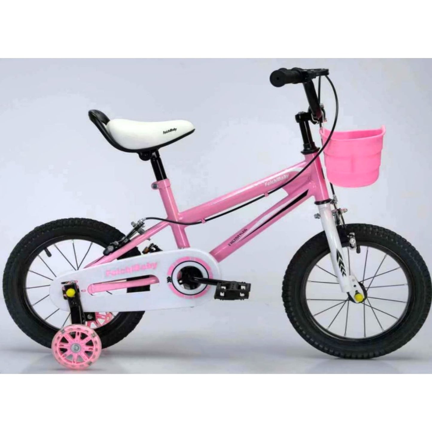 Bicicleta Cu Pedale , Roti Ajutatoare Ajustabile, Stop si Cosulet , 16 Inch, Varsta 5-8 Ani