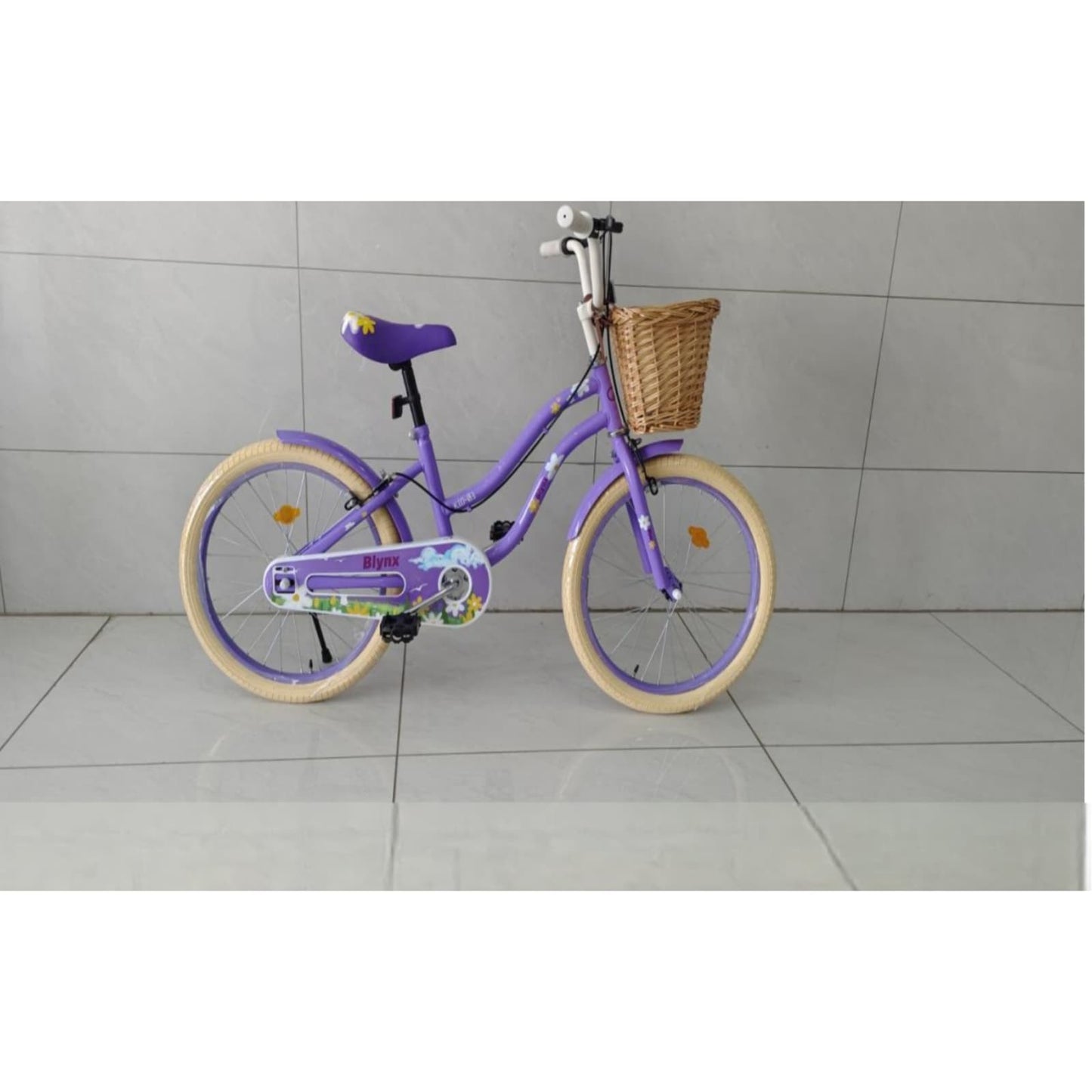 Bicicleta Cu Pedale , Roti Ajutatoare Ajustabile, Stop si Cosulet , 12 Inch, Varsta 3-5 Ani, Cu Motive Florale