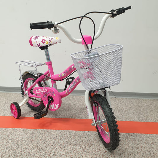 Bicicleta CARAIMAN, 12W , Pentru Fetite, Roti 12 inch, varsta 3-5 ani, Roz