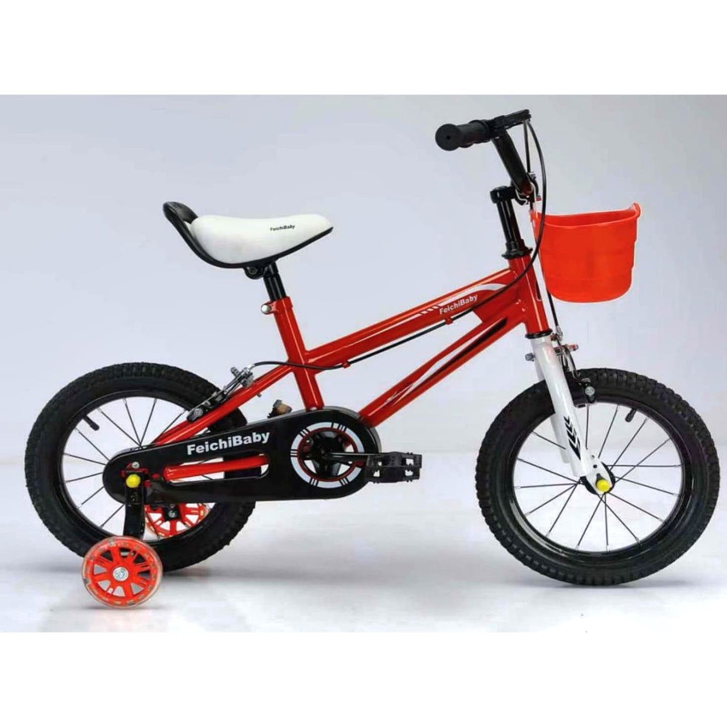 Bicicleta  Cu Pedale , Roti Ajutatoare Ajustabile, Stop si Cosulet , 12 Inch, Varsta 3-5 Ani