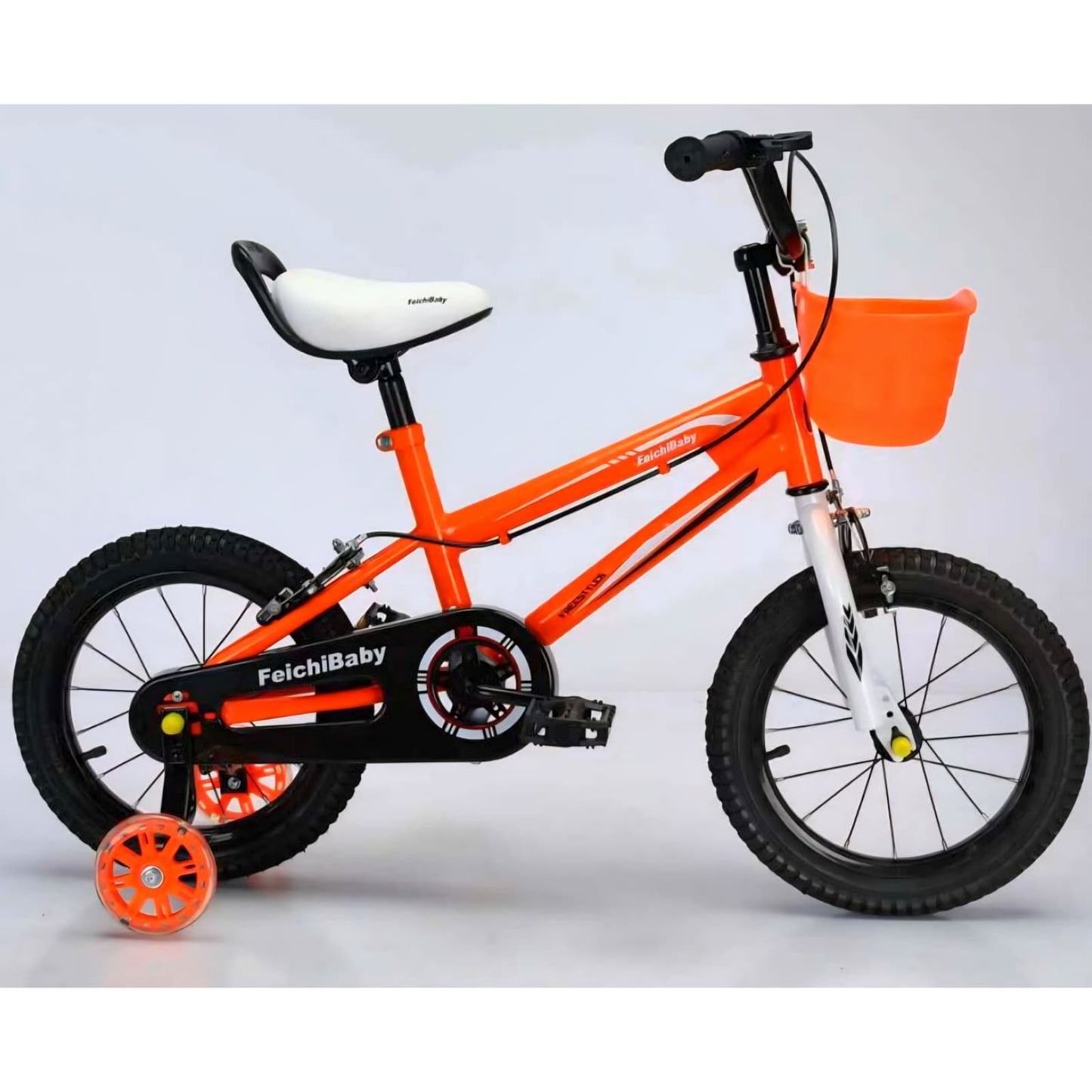 Bicicleta  Cu Pedale , Roti Ajutatoare Ajustabile, Stop si Cosulet , 12 Inch, Varsta 3-5 Ani