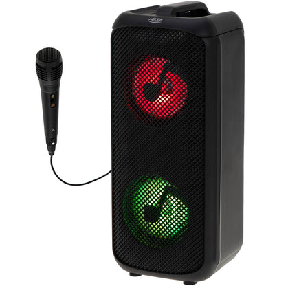 Boxă Portabilă Wireless cu Radio și Microfon, 17 x 17 x 37,5 cm