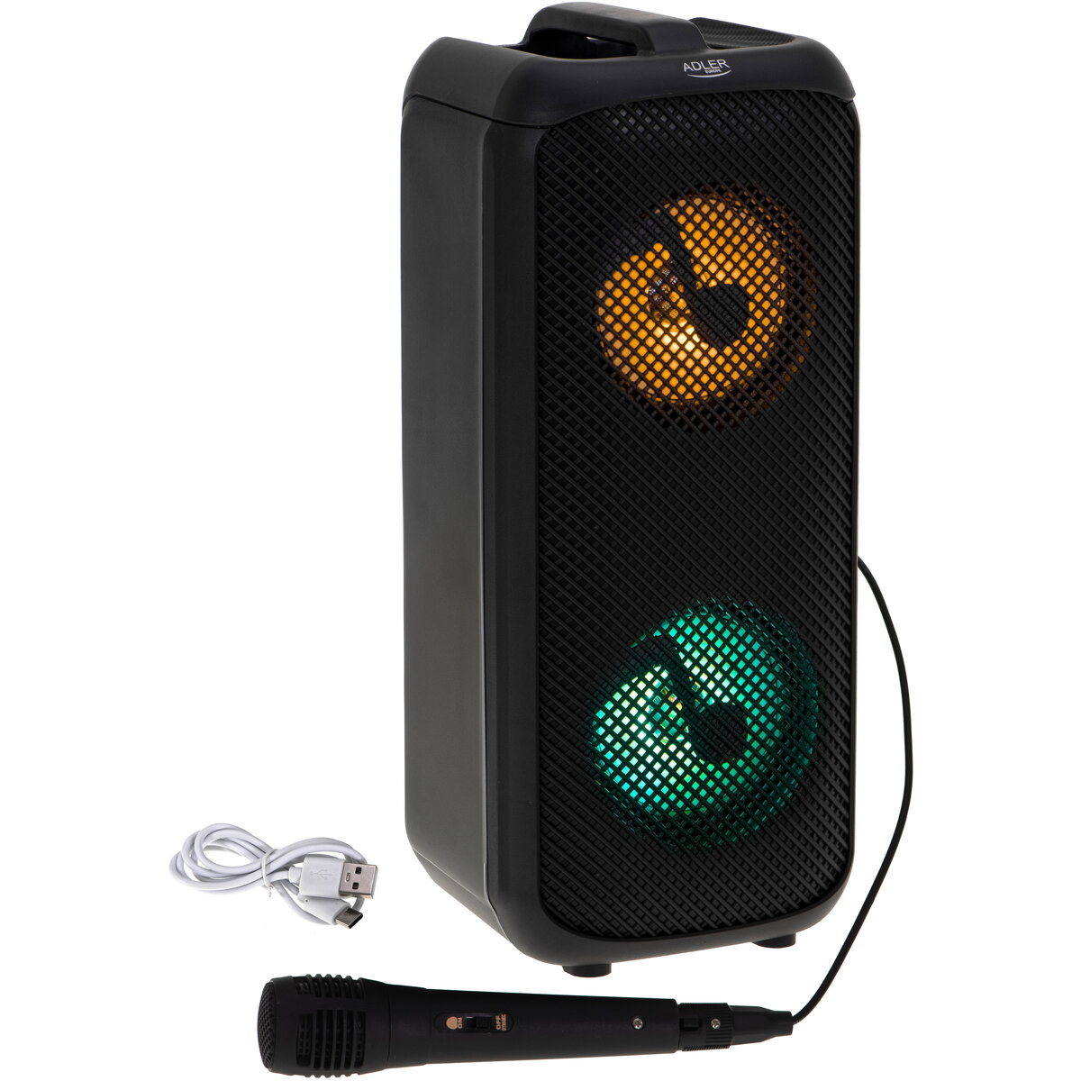 Boxă Portabilă Wireless cu Radio și Microfon, 17 x 17 x 37,5 cm