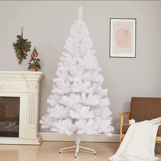 Brad Artificial Premium de Craciun  cu suport inclus, 150 cm, 450 ramuri/varfuri, ALB