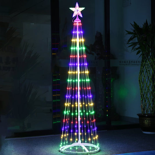 Brad de Craciun cu instalatie led, 150 cm, Multicolor