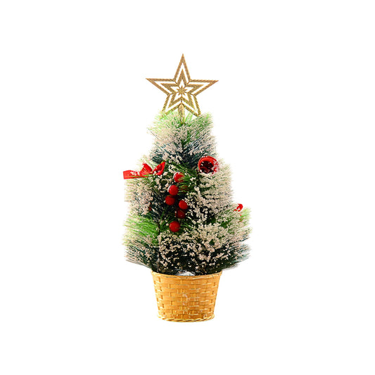 Brad de Craciun 35 cm cu zapada, Craciunite Globuri si Ornamente