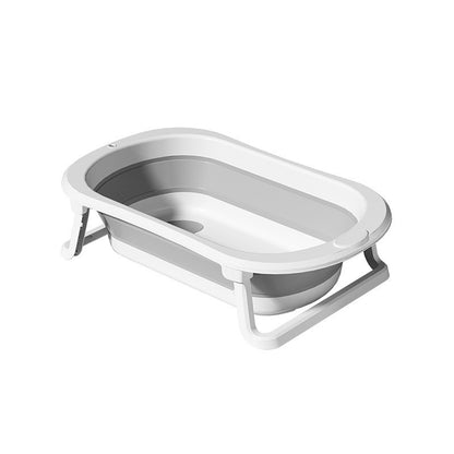 Cada de Baie ERGONOMICA si Pliabila, cu Suport, Indicator de Temperatura, 0-8 Ani, din PP+TPR, 45 l Capacitate, 80 x 50 x 23 cm, Gri