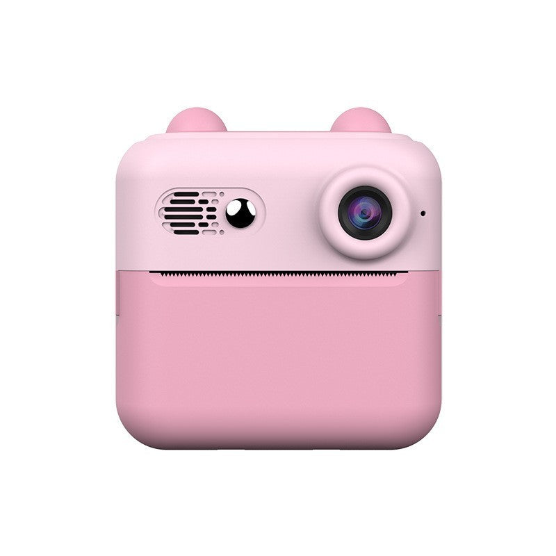 Aparat foto cu Functie de Printare, Cablu USB-C, Bluetooth, compatibil iOS/Android, Imprimare APP, Snur Subtire Inclus, Roz