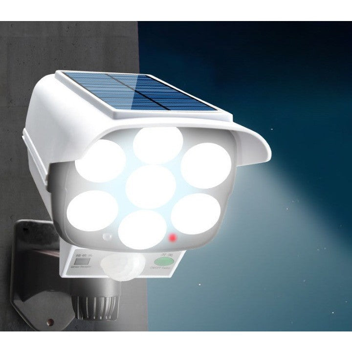 Camera de supraveghere falsa, incarcare solara, 77 LED-uri, senzor de miscare
