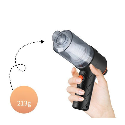 Aspirator Portabil fara Fir, Tip Pistol 2 in 1, Suflare si Aspirare, Incarcare USB, Pentru Casa si Masina, Autonomie 30 min, Negru