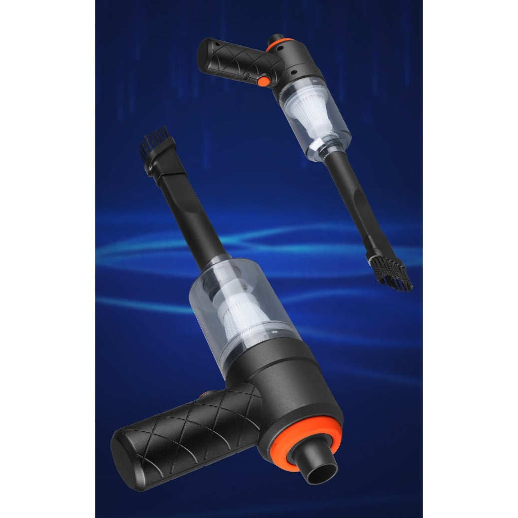 Aspirator Portabil fara Fir, Tip Pistol 2 in 1, Suflare si Aspirare, Incarcare USB, Pentru Casa si Masina, Autonomie 30 min, Negru
