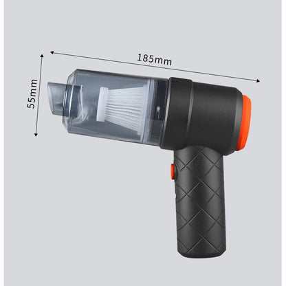 Aspirator Portabil fara Fir, Tip Pistol 2 in 1, Suflare si Aspirare, Incarcare USB, Pentru Casa si Masina, Autonomie 30 min, Negru