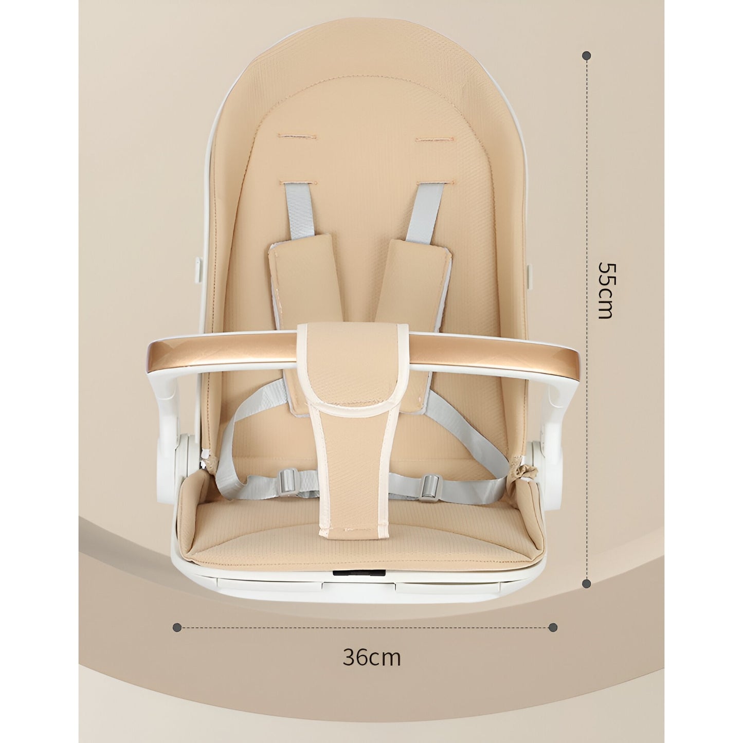 Carucior Sport 3in1, 6-36 Luni, Reversibil, Pliabil, Tavita pentru Masa, Pozitie de Somn, Centura de Siguranta, Roti 360, Suport Pahar, Copertina pentru Soare, 32x63x95cm, Crem Model Jungla