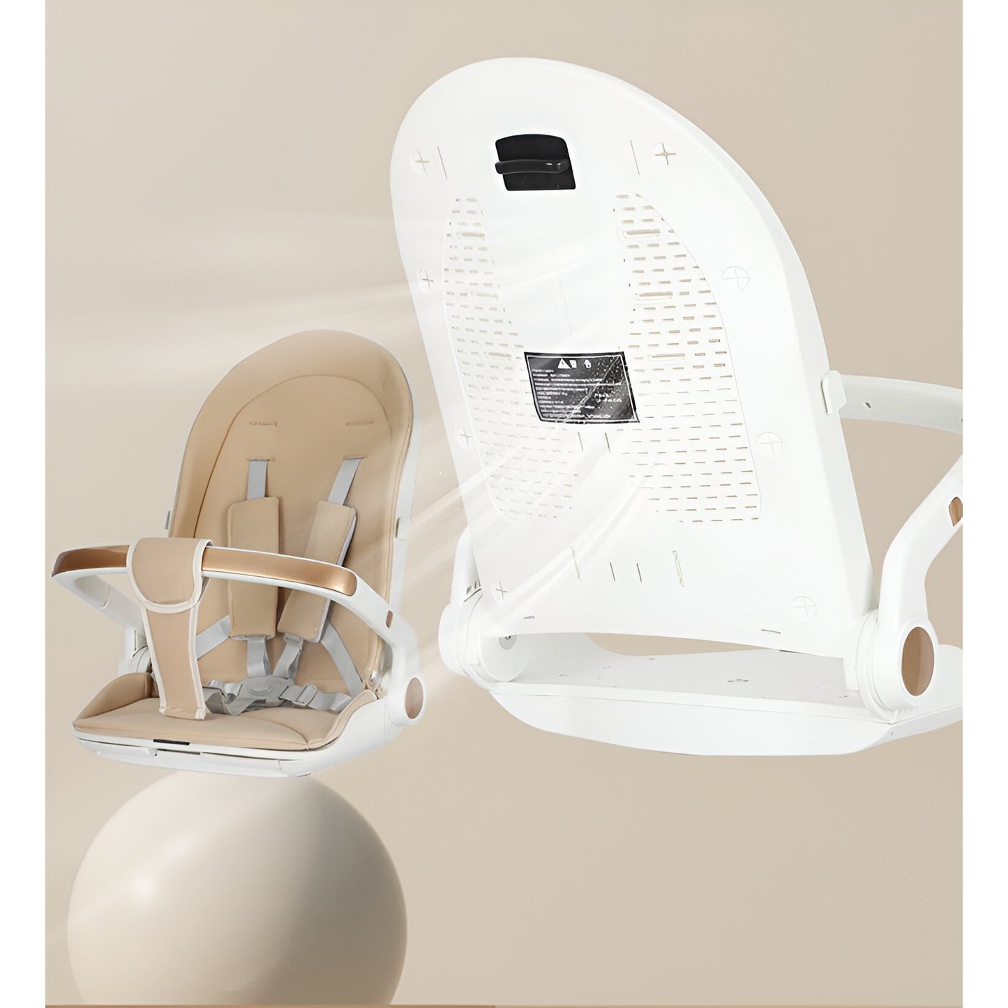 Carucior Sport 3in1, 6-36 Luni, Reversibil, Pliabil, Tavita pentru Masa, Pozitie de Somn, Centura de Siguranta, Roti 360, Suport Pahar, Copertina pentru Soare, 32x63x95cm, Crem Model Jungla
