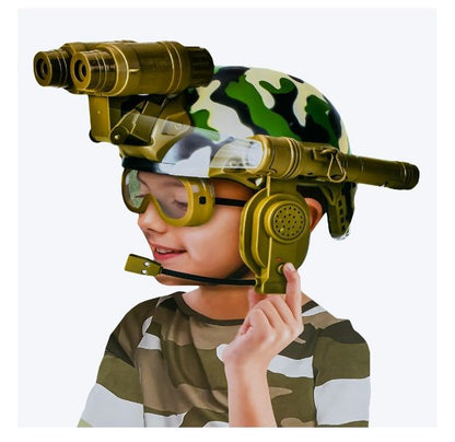 Joc de Rol Set Casca Militara Echipament Tactic cu Lumina si Sunet