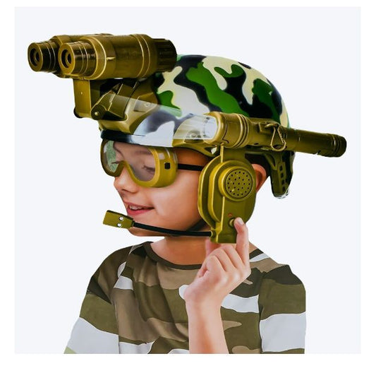 Joc de Rol Set Casca Militara Echipament Tactic cu Lumina si Sunet