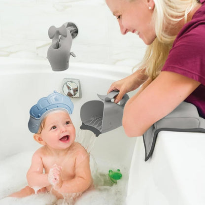 Casca de Dus, Previne Scurgerea Apei si Samponului pe Fata, 0-12 Ani, Ajustabila, din TPE+PP, 20 x 23 cm, Model Coroana