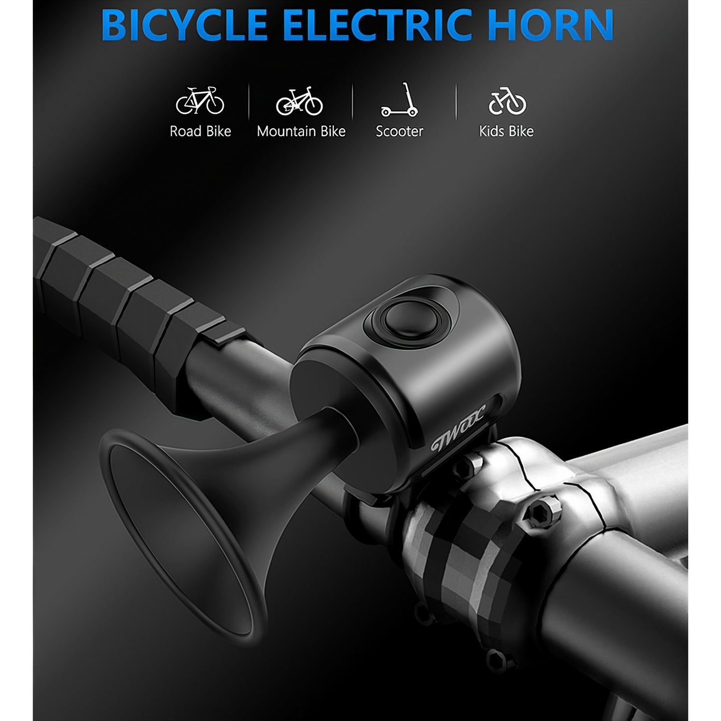 Claxon electric pentru bicicleta, rezistent la apa, 120 dB, negru